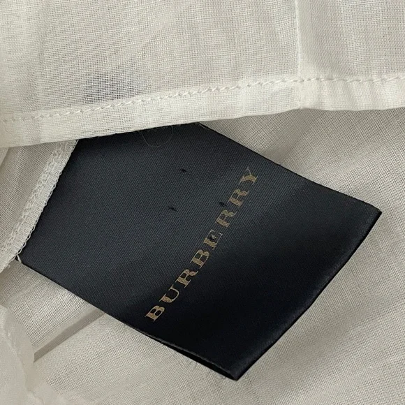 Burberry Cottagecore Blouse sheer button up womens Cream (size 8) minimalist - Picture 7 of 7